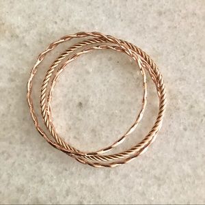 925 Sterling Rose Gold Plated Bracelet Set of 3